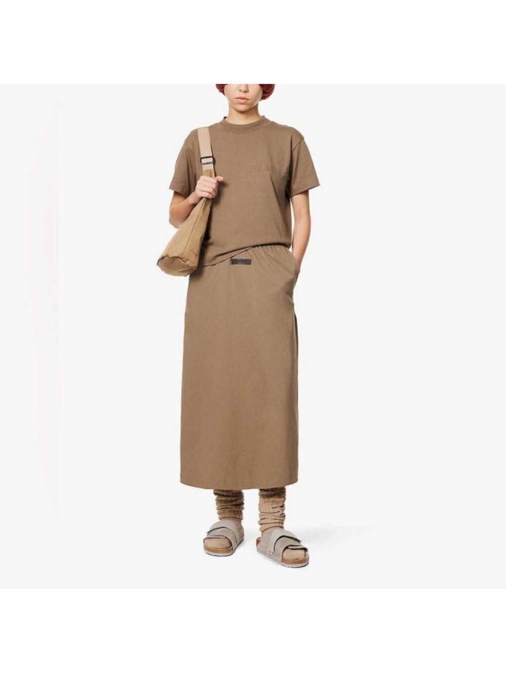Fear of God Relaxed Midi Skirt in Taupe Brown